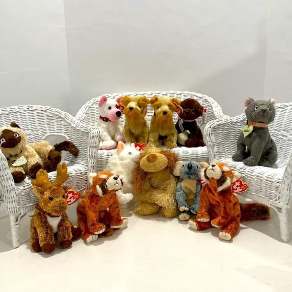 Ty Beanie Babies Bundle Vintage Dogs Cats And Other Furry Friends - Picture 1 of 11